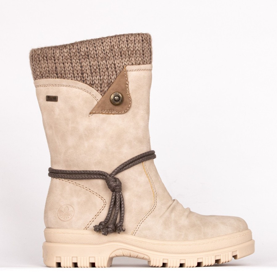 Femmes Rieker Bottes A Crampons | X8283-60 Beige