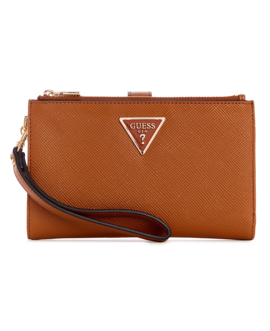 Accessoires Guess Portefeuilles | Laurel Slg Dbl Cognac