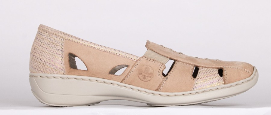 Femmes Rieker Decontractees | 41385-60 Beige