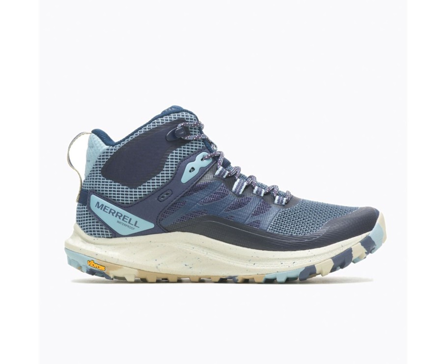 Femmes Merrell Bottes Sport | Antora 3 Mid Wp Bleu