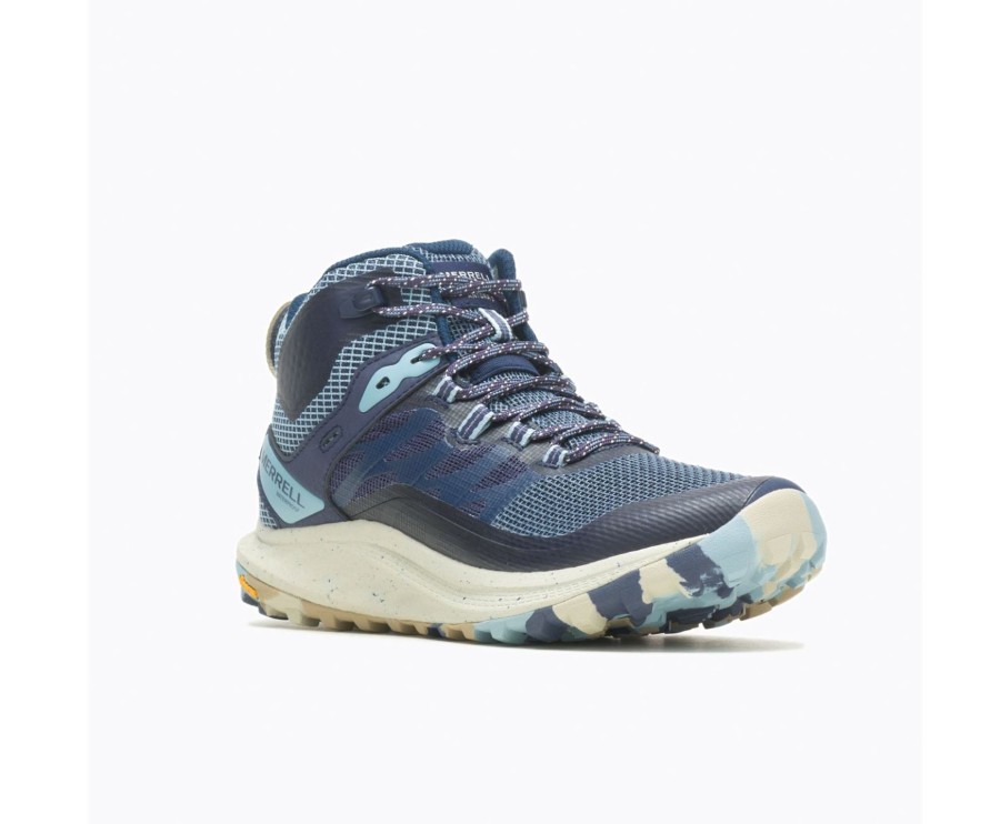 Femmes Merrell Bottes Sport | Antora 3 Mid Wp Bleu