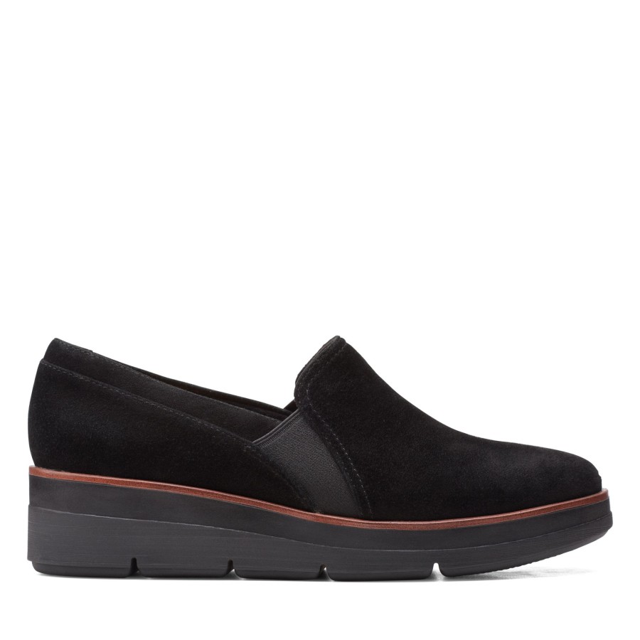 Femmes Clarks Decontractees | Shaylin Ave Noir Suede