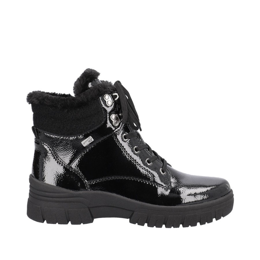 Femmes Remonte Bottes D'Hiver | D0E71-02 Noir Vernis