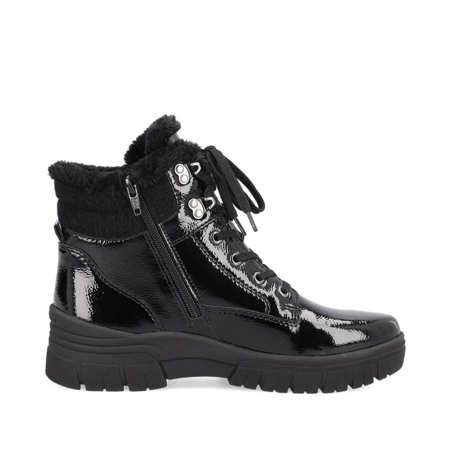 Femmes Remonte Bottes D'Hiver | D0E71-02 Noir Vernis