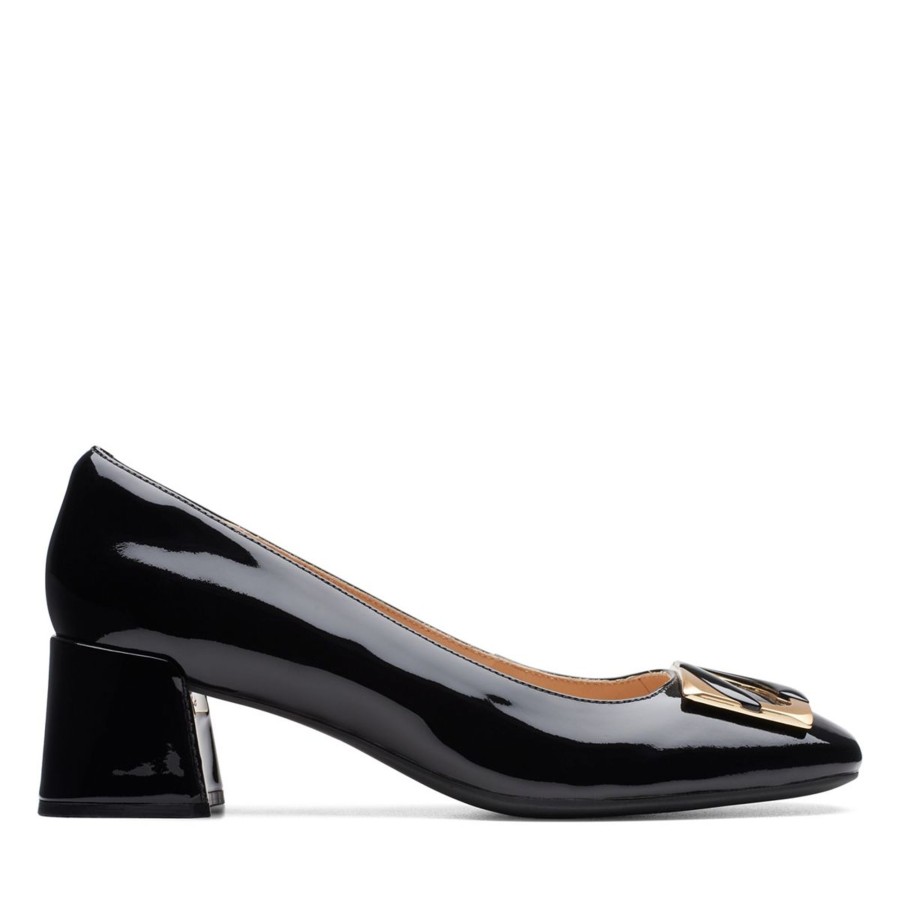 Femmes Clarks Habillees | Nyta45 Jazz Noir Vernis