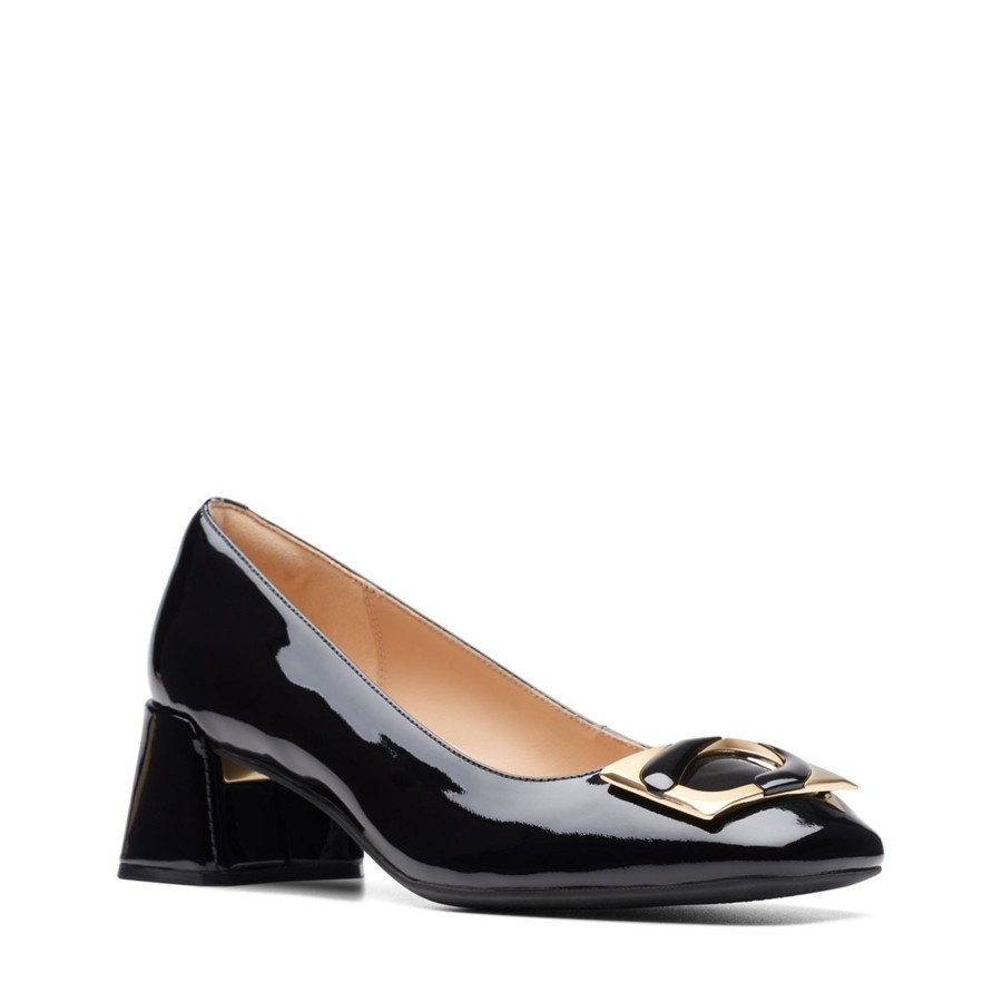 Femmes Clarks Habillees | Nyta45 Jazz Noir Vernis