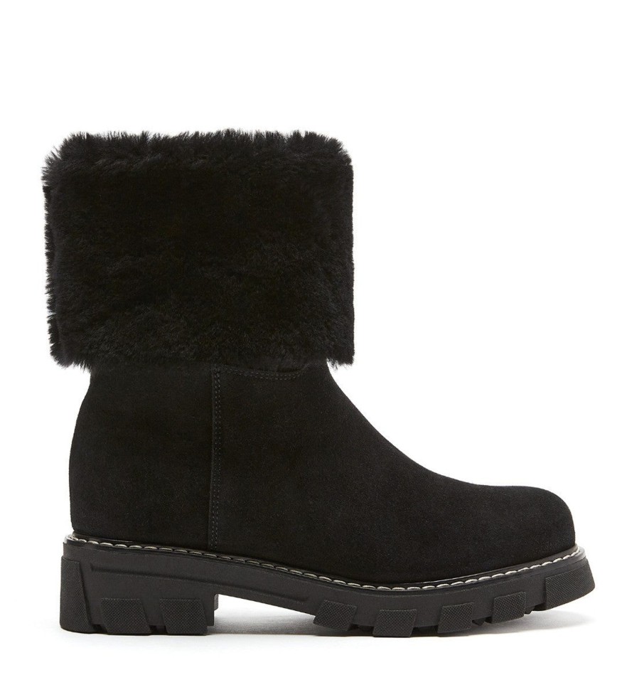 Femmes La Canadienne Bottes D'Hiver | Aaron Noir Suede