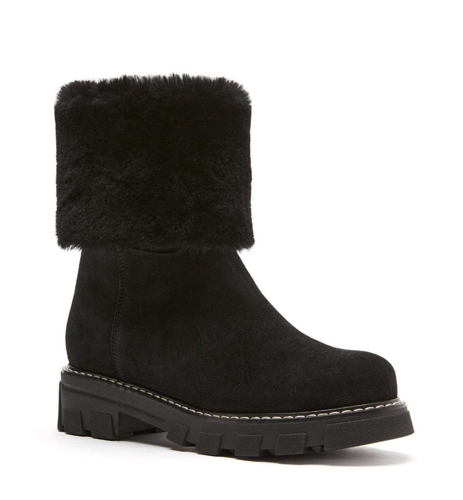 Femmes La Canadienne Bottes D'Hiver | Aaron Noir Suede