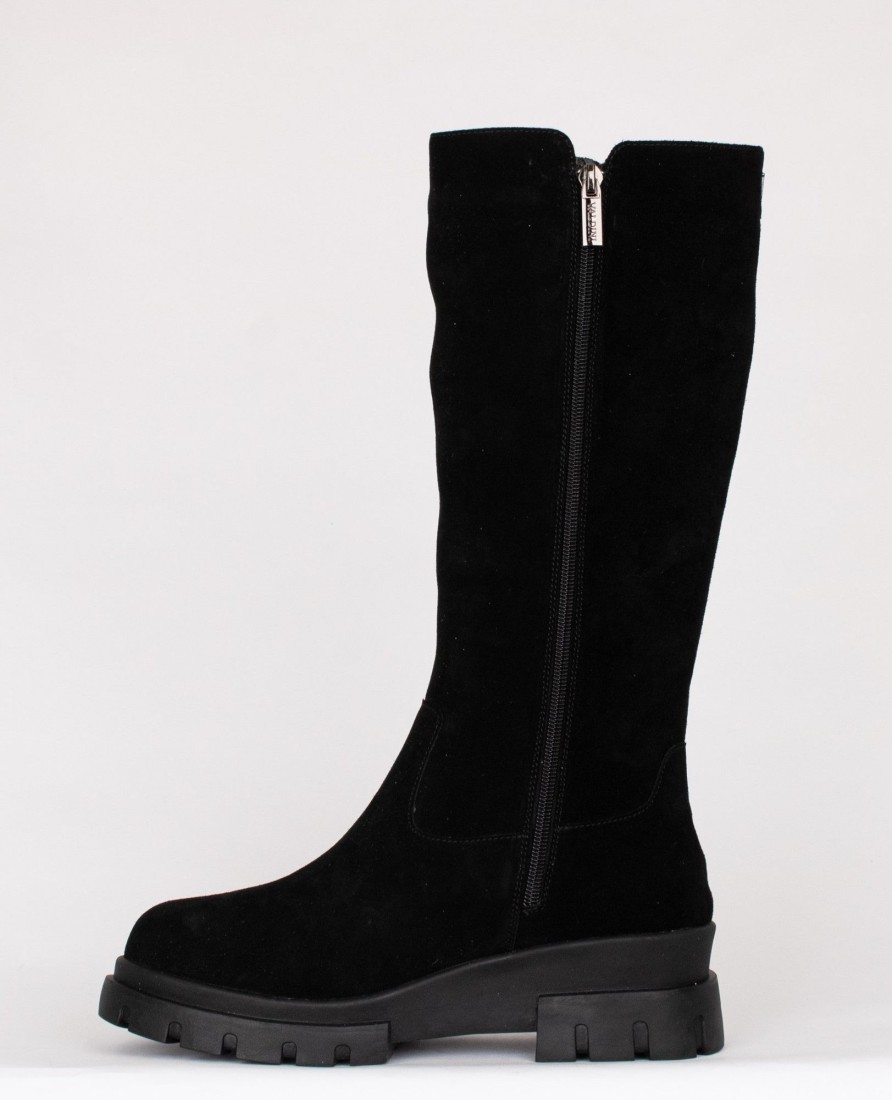 Femmes Valdini Bottes D'Hiver | Olga Noir Suede