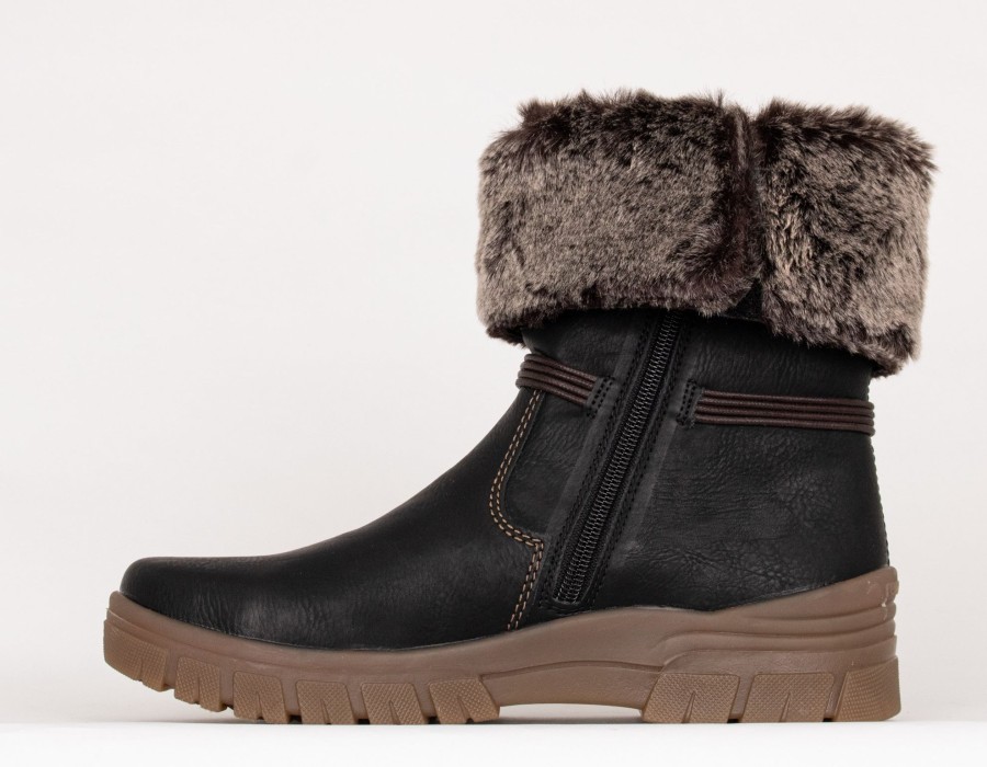 Femmes Remonte Bottes D'Hiver | D0E70-01 Noir