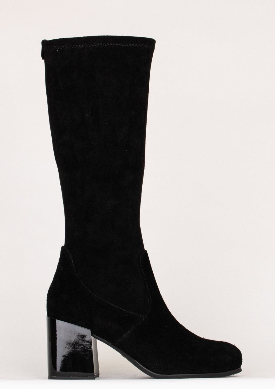 Femmes Valdini Bottes D'Hiver | Terry X Noir Suede