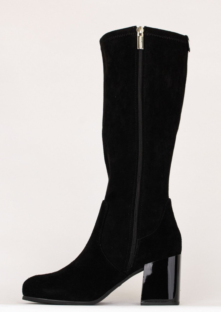 Femmes Valdini Bottes D'Hiver | Terry X Noir Suede